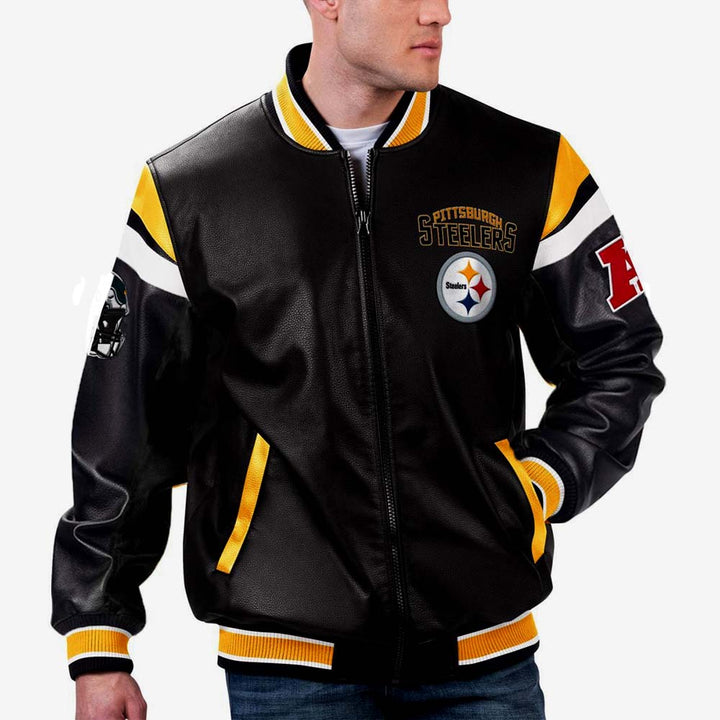 National Football League Pittsburgh Steelers leather jacket for men and women