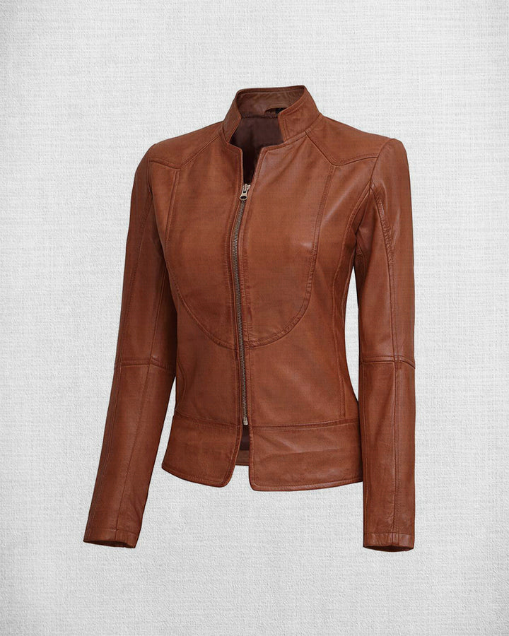 Classic brown leather jacket for men in USA