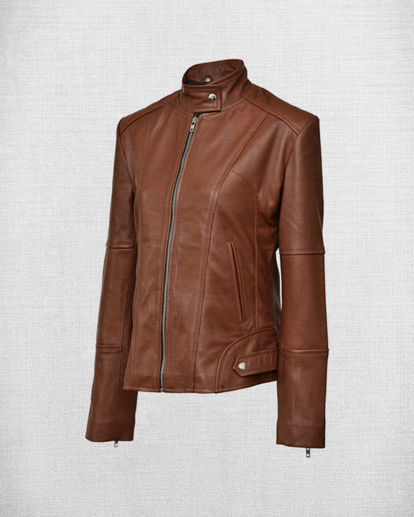 HERREN STYLISH CAFE RACER BIKER ECHTES LEDER KÜNSTLICH GEALTERTE BRAUNE LEDERJACKE | HERREN LEDERJACKE VOM JACKENVERKÄUFER