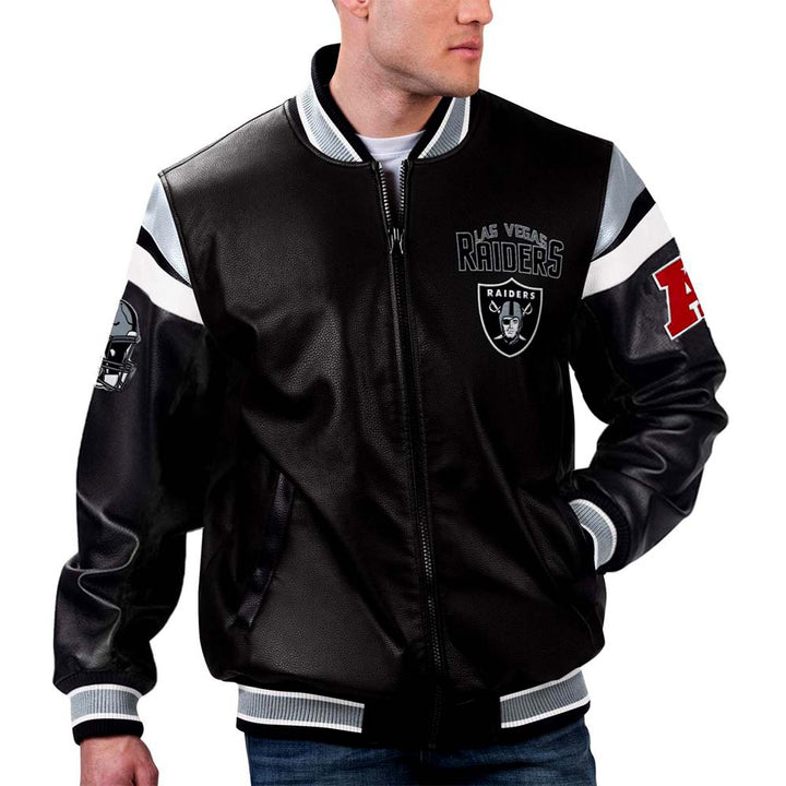 National Football League Las Vegas Raiders leather jacket for men and women