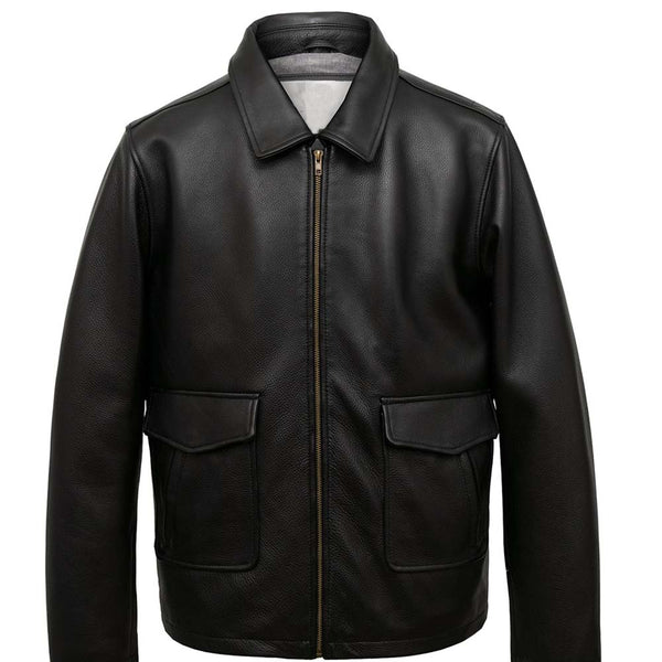 MEN'S BLACK LEATHER JACKET