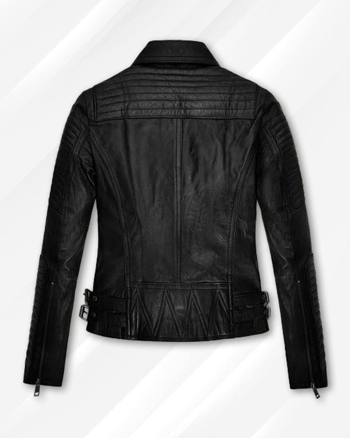 Versatile Black Leather Jacket from TJS Collection in UK