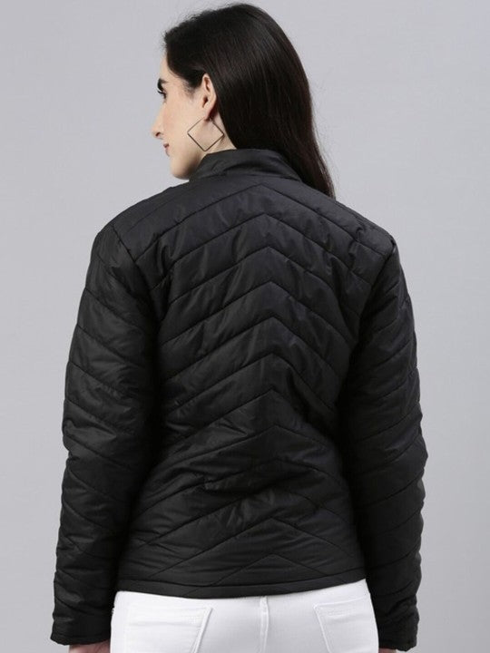Stylish women’s windcheater featuring quilted design and high collar in USA