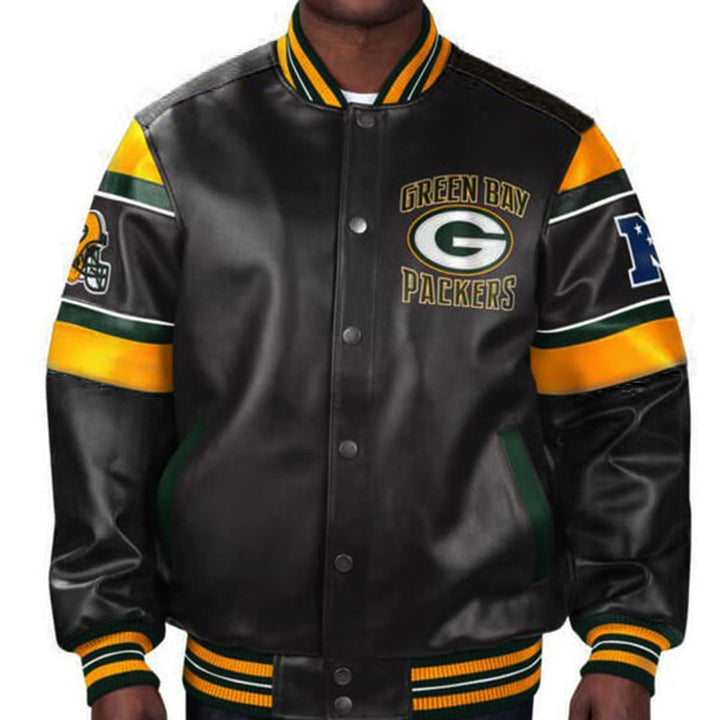 Green Bay Packers leather  jacket for men and women