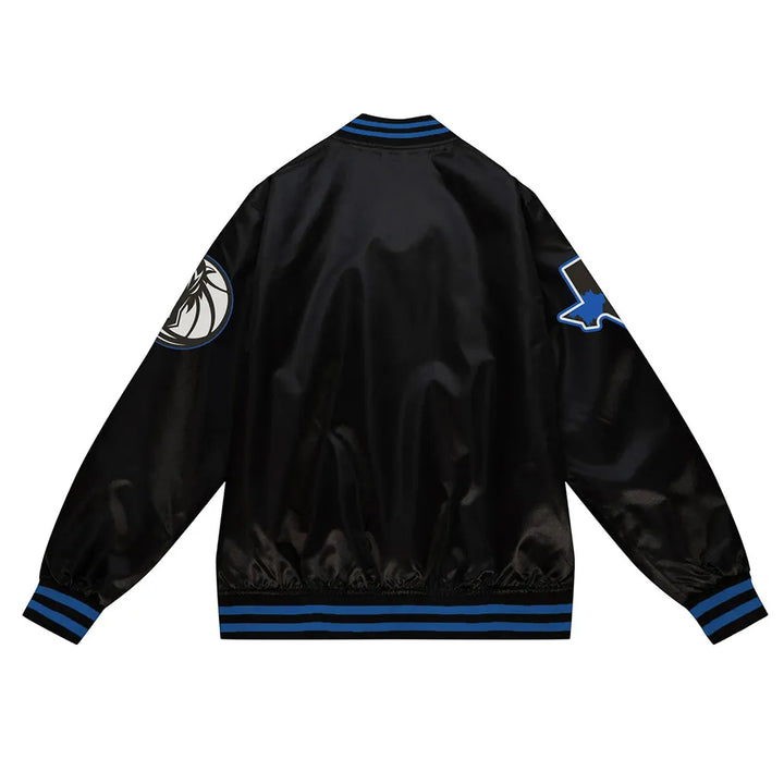 Black Satin Mavericks City Edition Jacket in American Style