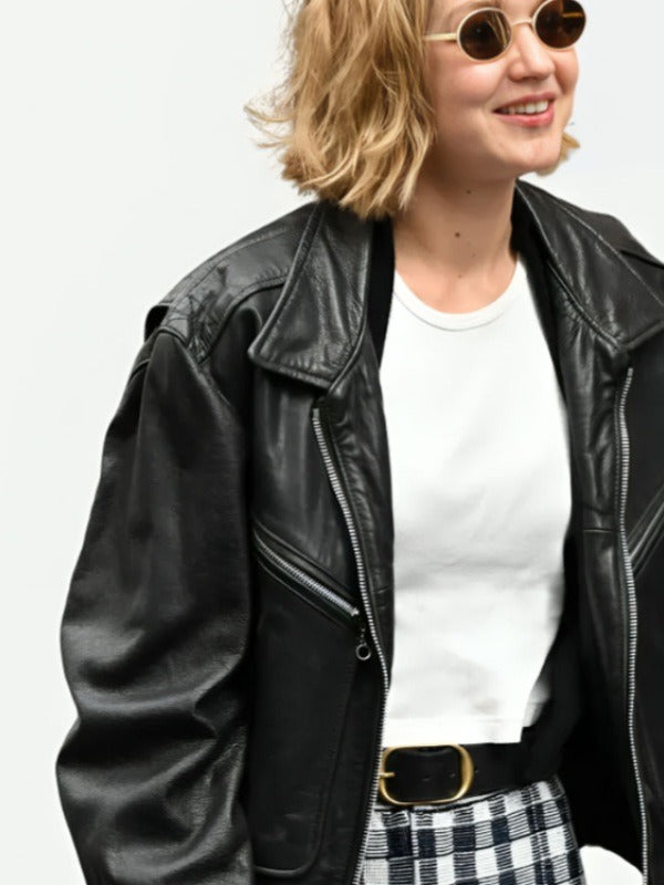 Fashionable 2024 Gigi Hadid Leather Jacket
