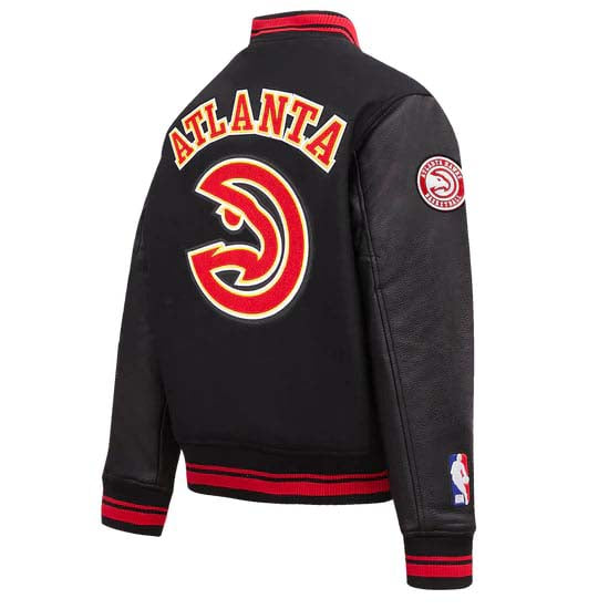 NBA Atlanta Hawks wool varsity jacket for women, retro style in USA