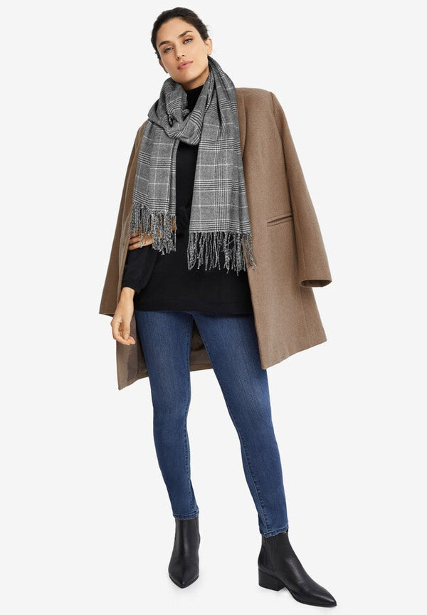 Classic wool-blend coat with timeless tailored fit in USA