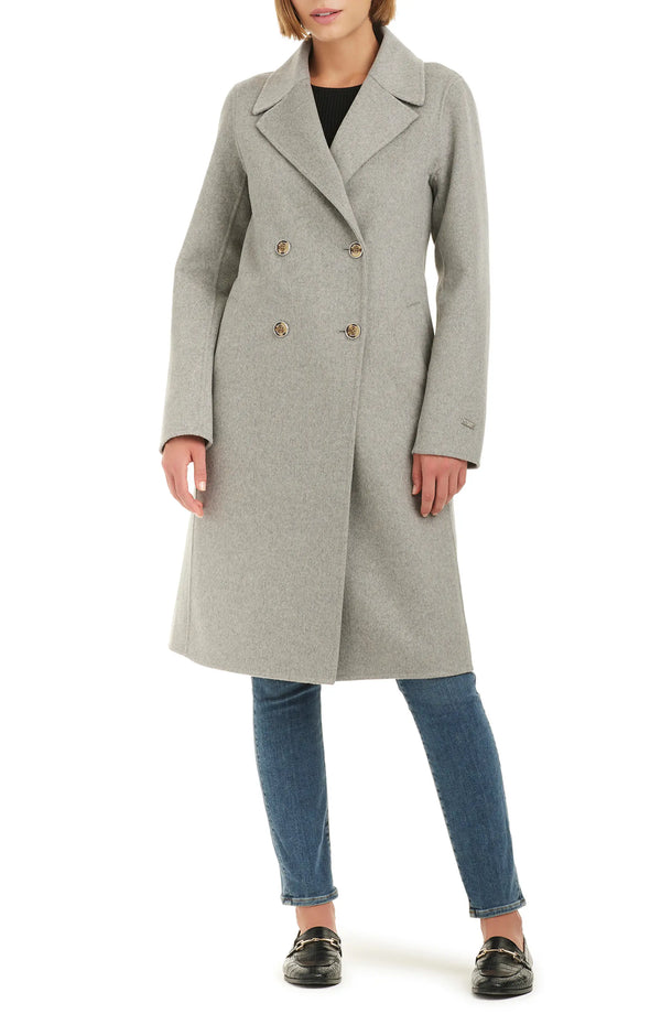 Kyle relaxed fit wool blend coat with double face design in USA