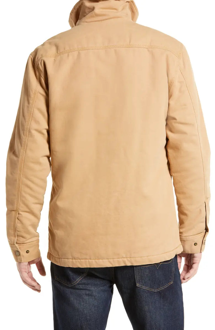 Heavyweight cotton canvas coat for outdoor wear in USA