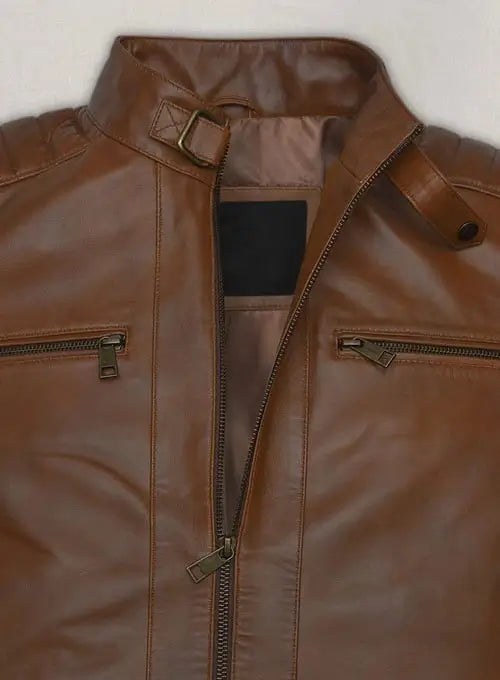 Premium Spanish Brown Leather Jacket Inspired by Andrew Tate in United state market