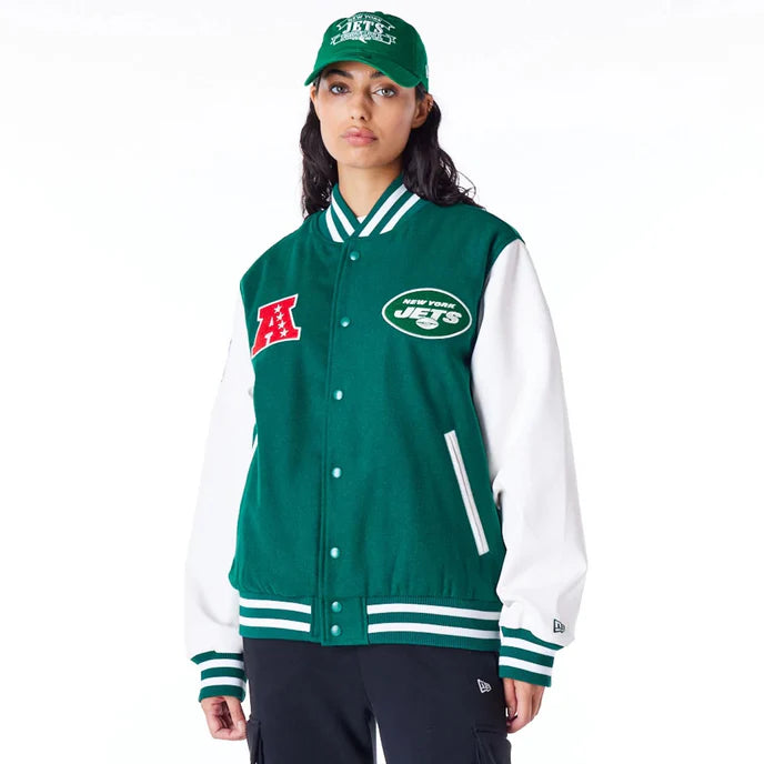 Durable New York Jets Green Varsity Jacket for Outdoor Wear in USA