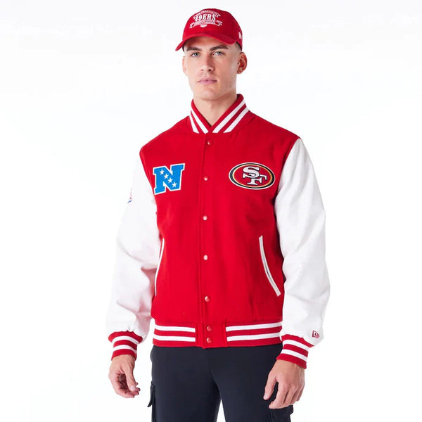 San Francisco 49ers NFL Patch Red Varsity Jacket