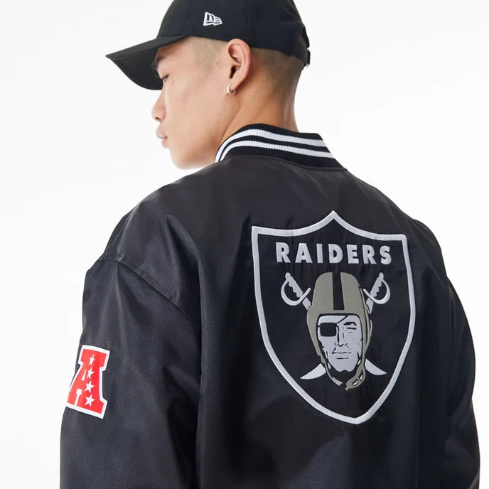 Las Vegas Raiders Satin Jacket Perfect for Casual Outings in American style