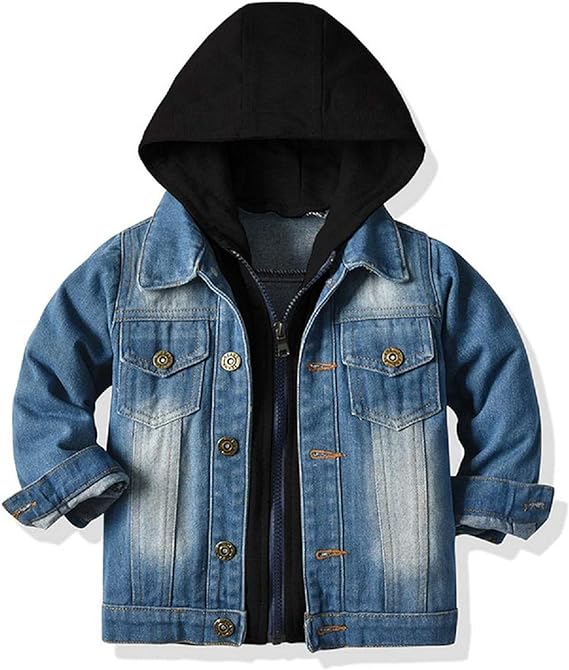 Baby boys hoodie denim jacket stylish outerwear in USA