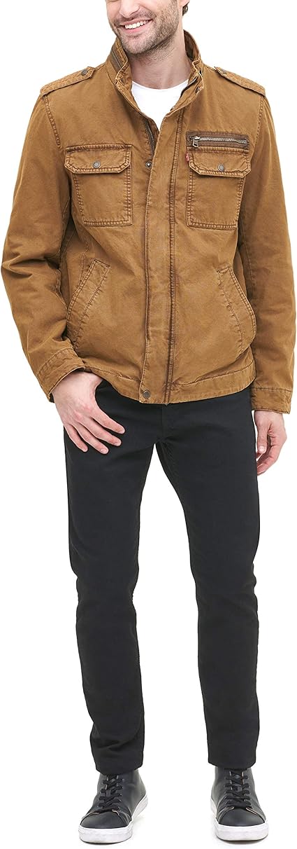 Levi's Mens Washed Cotton Military Jacket