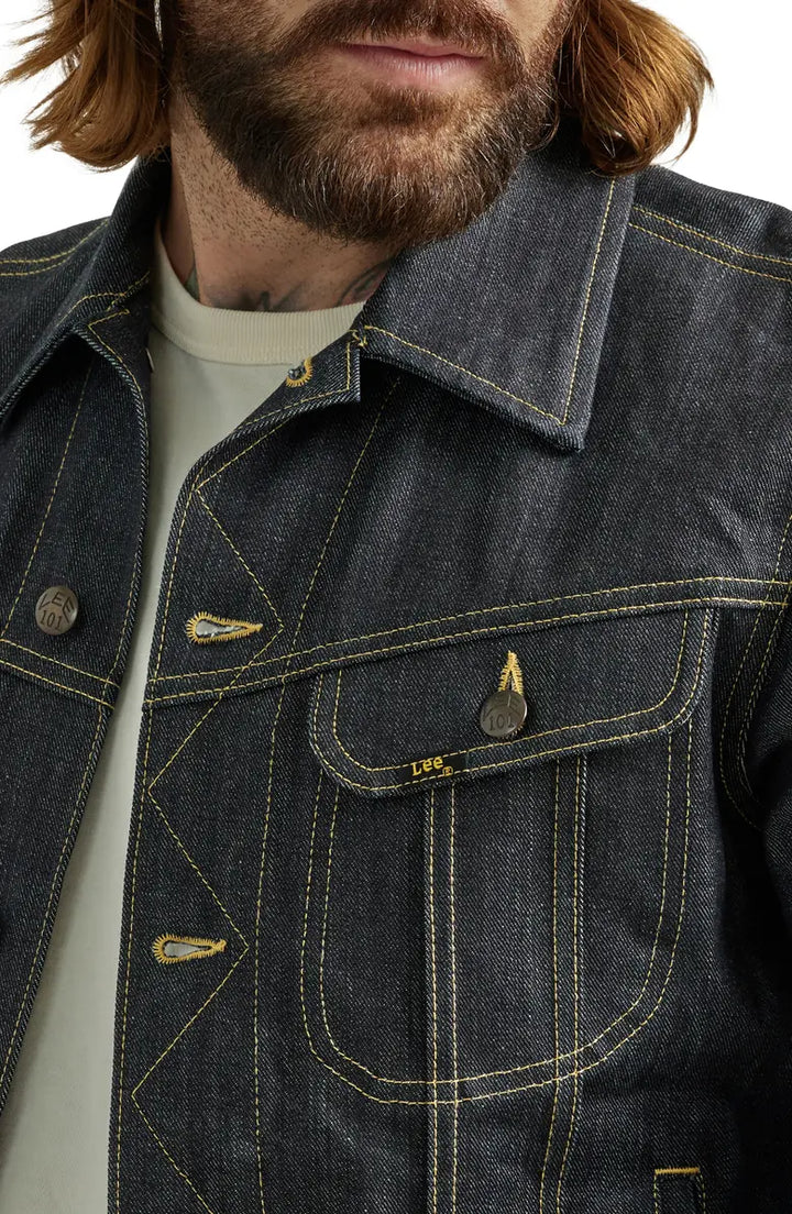 Durable 101 Rider denim jacket with reinforced elbows in USA