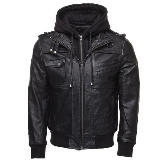 Daniel Clark Iron Hawk hooded bomber jacket for men