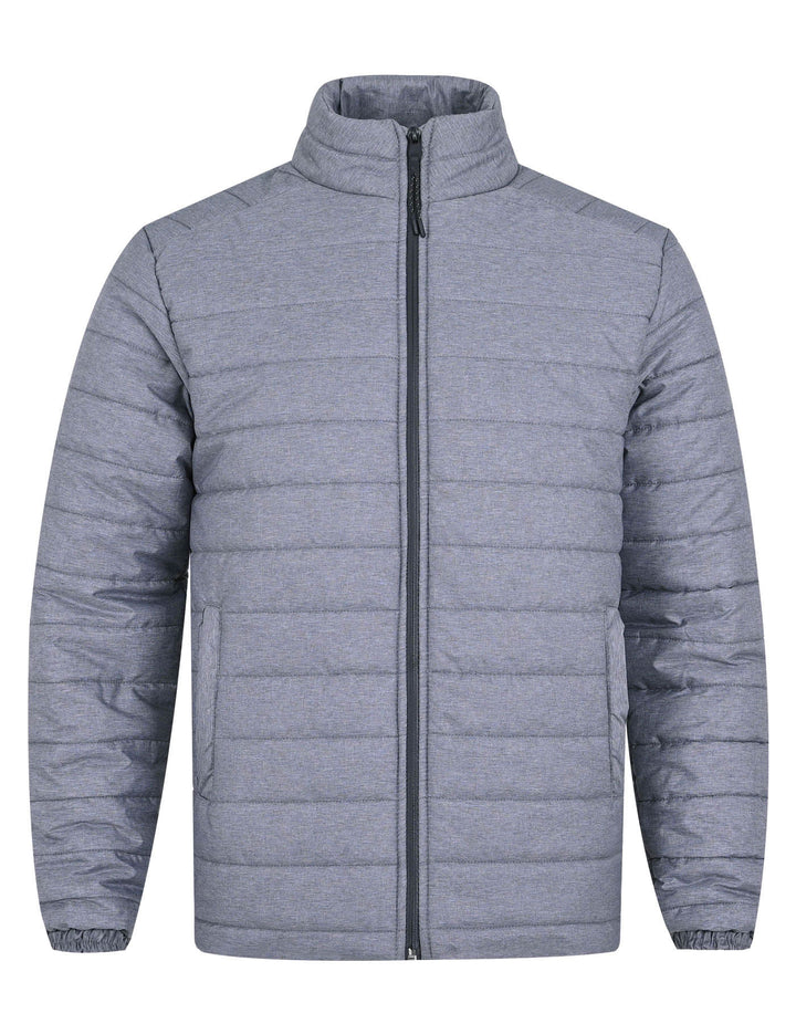 Front View Grey Plain Puffer Jacket