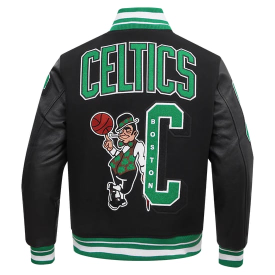 NBA Boston Celtics men’s mashup rib wool varsity jacket in USA