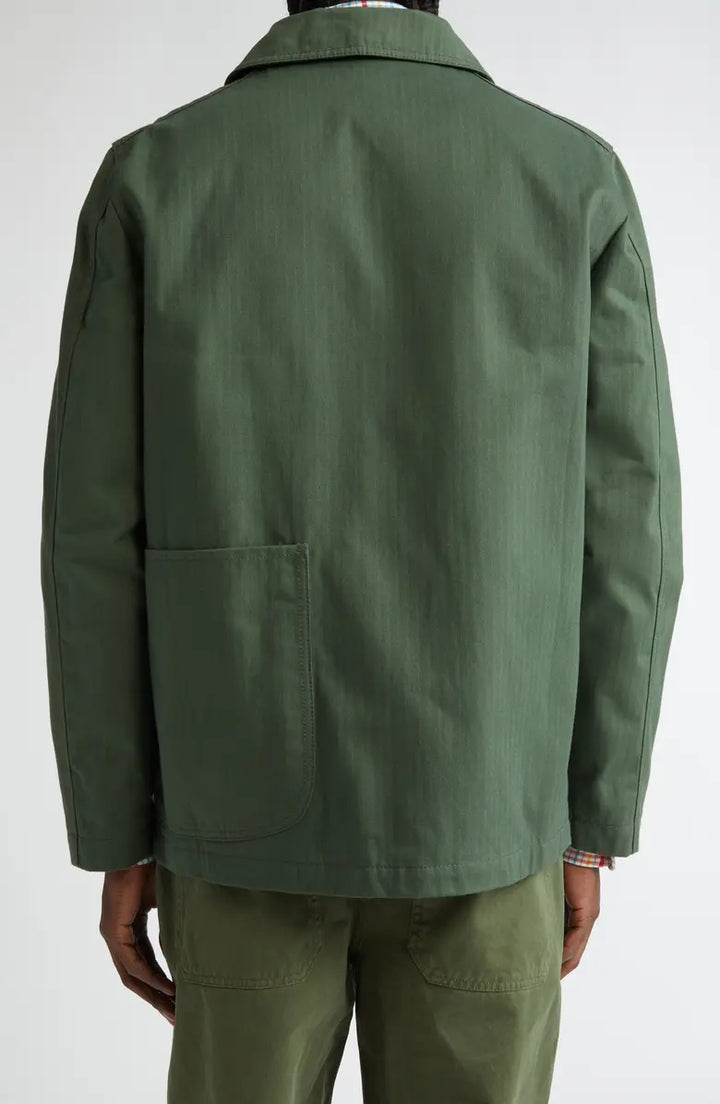 Casual button-up jacket in classic herringbone weave in USA