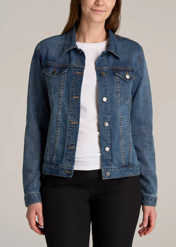 vintage medium blue denim jacket for women