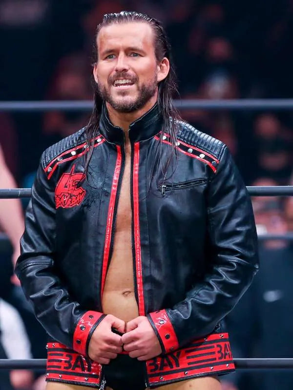 front view WWE-American-Wrestler-Adam-Cole-Black-Leather