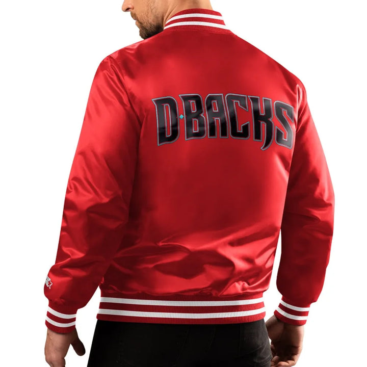 Arizona Diamondbacks Patch Red Satin Varsity Jacket