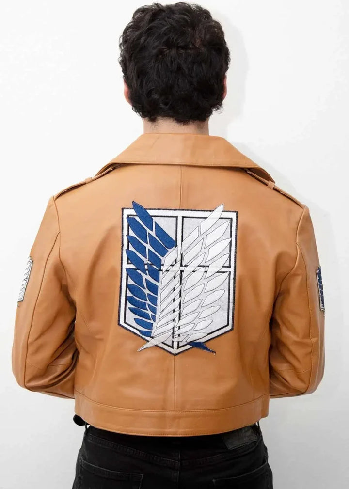 Anime cosplay brown leather jacket from Attack on Titan in USA