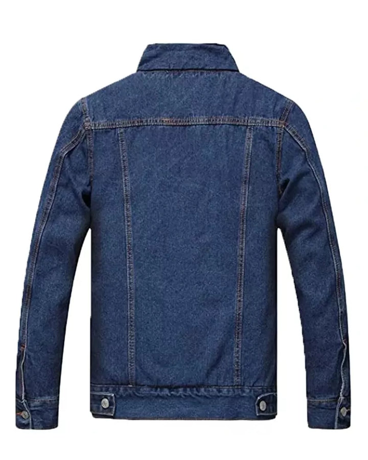 Men’s Winter Blue Denim Jacket with Shearling
