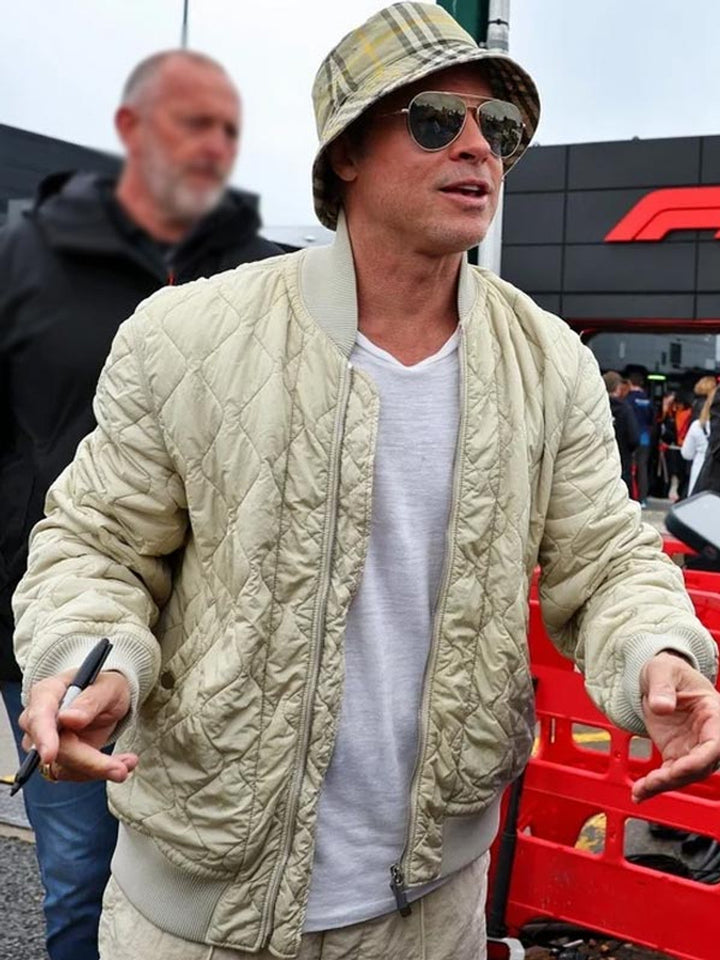 Brad Pitt F1 2025 Quilted Jacket in American Style