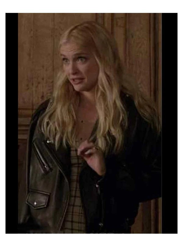 Camille Razat's leather jacket style in Netflix's Emily in Paris in American style