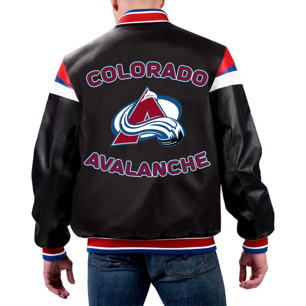 NHL Colorado Avalanche Letterman Leather Jacket by TJS