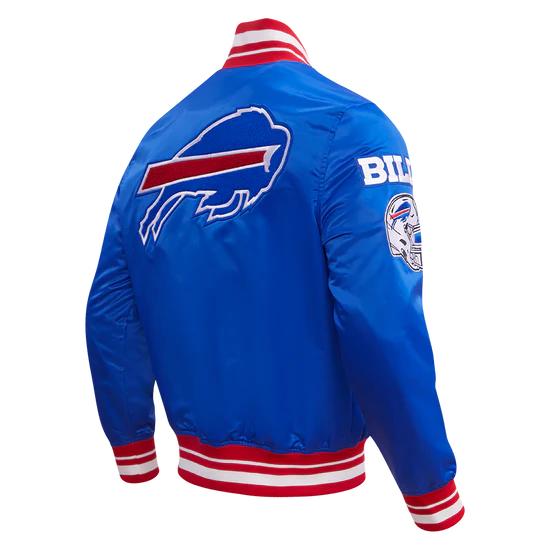 NFL Buffalo Bills men's jacket in vibrant blue and red
