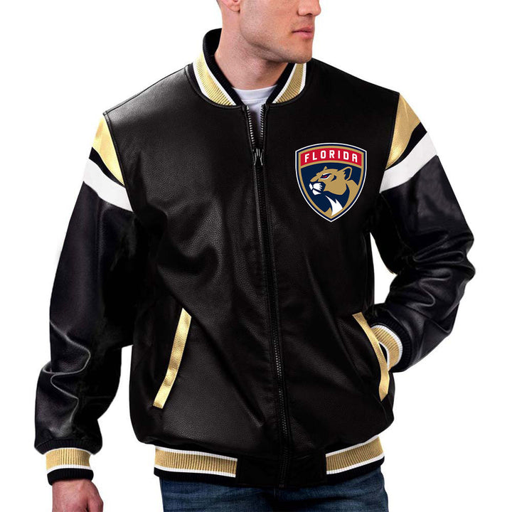 TJS NHL Florida Panthers Leather Jacket in France style