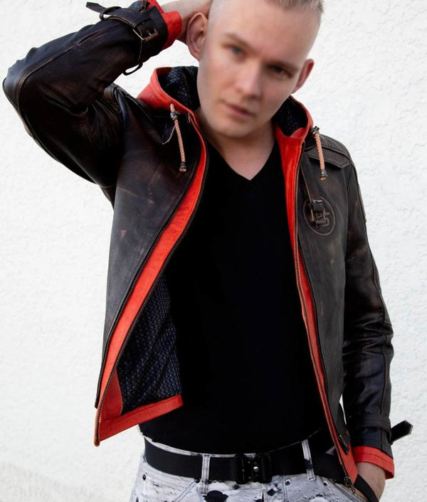 Shop Goku Hood Leather Jacket