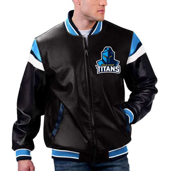 Dolphins NRL Team Leather Jacket by TJS in American style