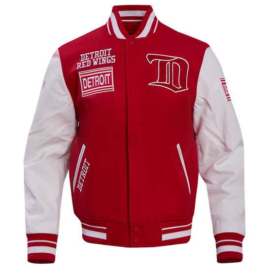 Men's Detroit Red Wings Rib Wool Varsity Jacket with Retro Classic design