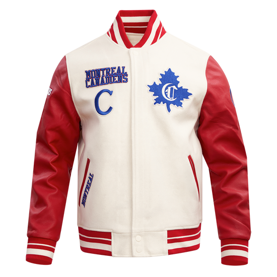 Men's Montreal Canadiens Rib Wool Varsity Jacket with Retro Classic logo