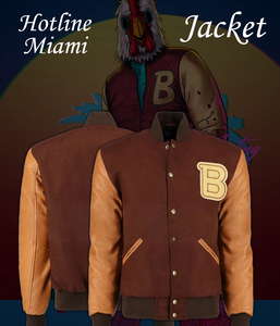 Hotline Miami Letterman Jacket | Wool & Leather Varsity Jacket