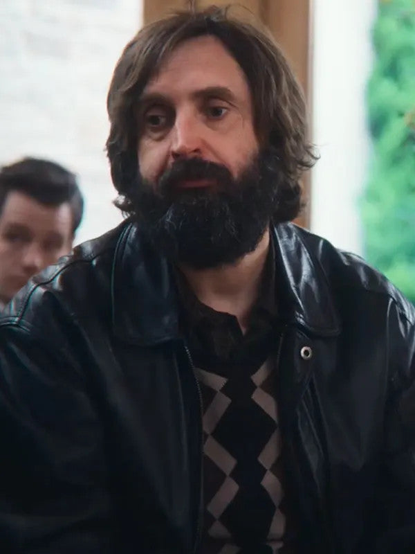 Front View Sex_Education_2023_Joe_Wilkinson_Black_Leather_Jacket