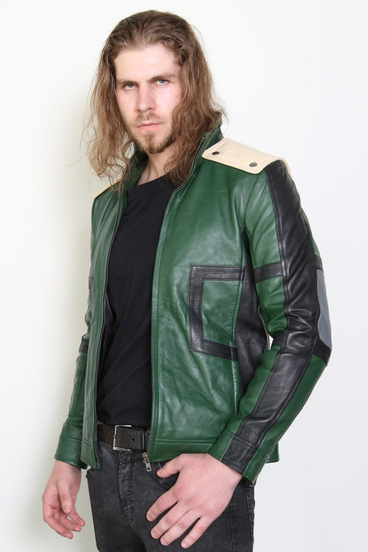 Green My Hero Academia jacket with Deku graphics in USA