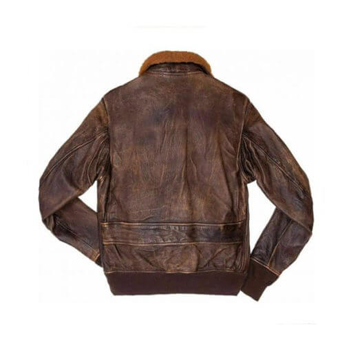 Side View of Men's Distressed Flight Jacket in USA style