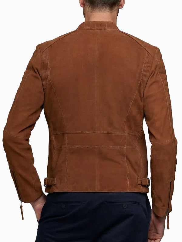 Stylish suede biker jacket for men by Express in France market