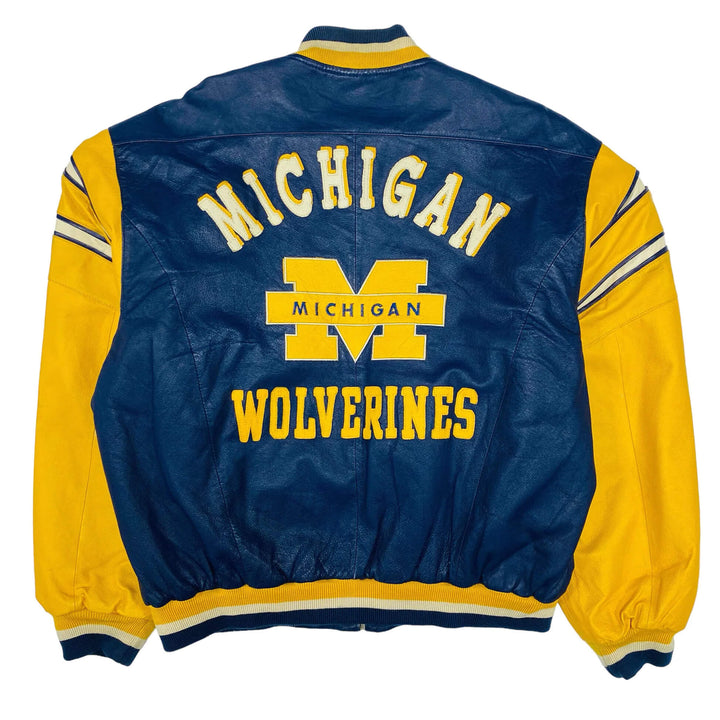 Wolverines-Blue-And-Yellow-Leather-Jacket