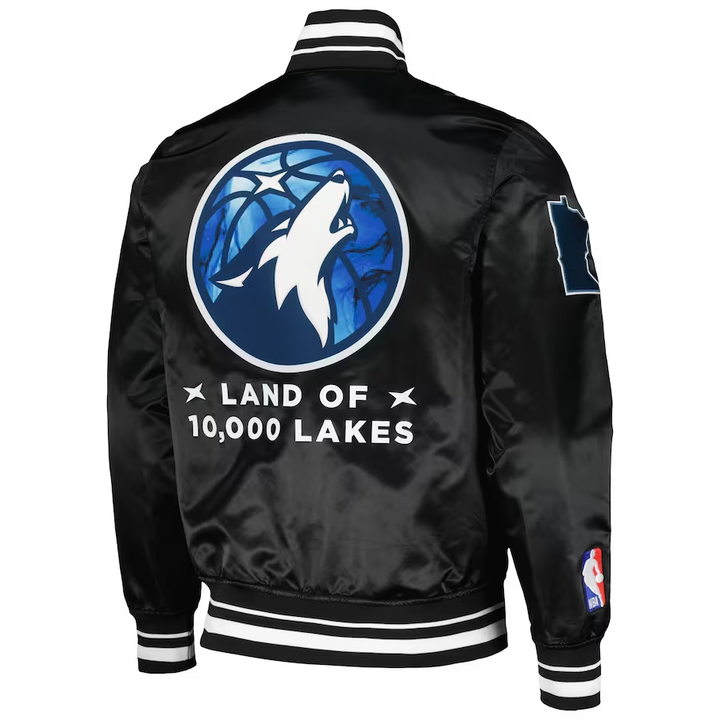 Minnesota Timberwolves Black City Edition Satin Jacket
