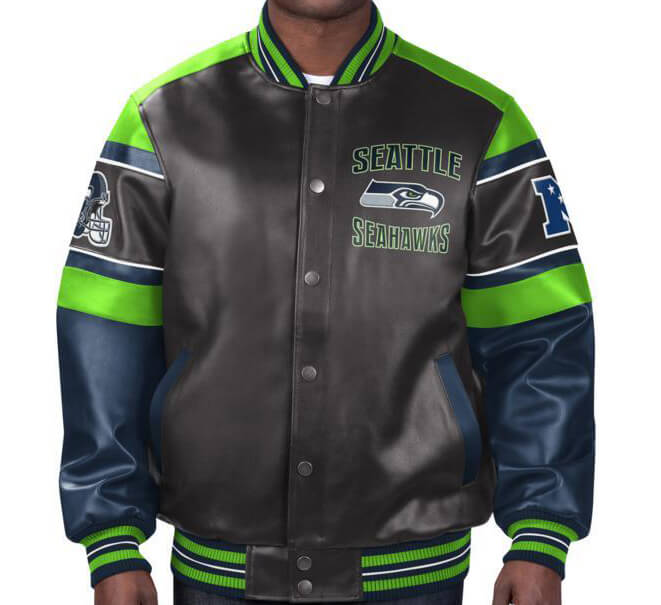 National Football League Seattle Seahawks leather jacket for men and women