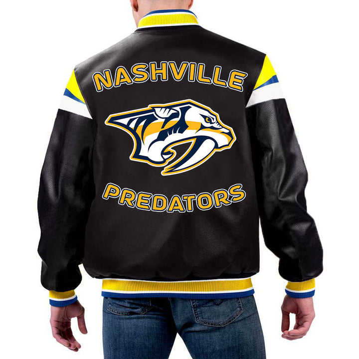 NHL Nashville Predators Leather Jacket by TJS in USA