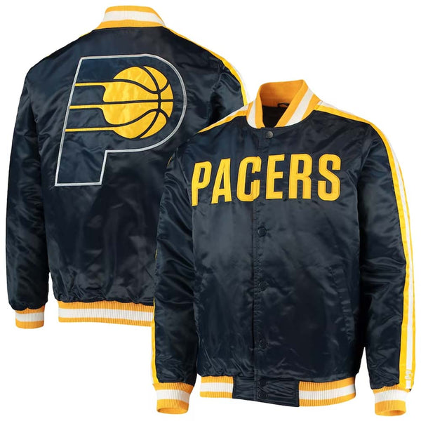 NBA Indiana Pacers Starter The Offensive Varsity Satin Full-Snap Jacket by TJS