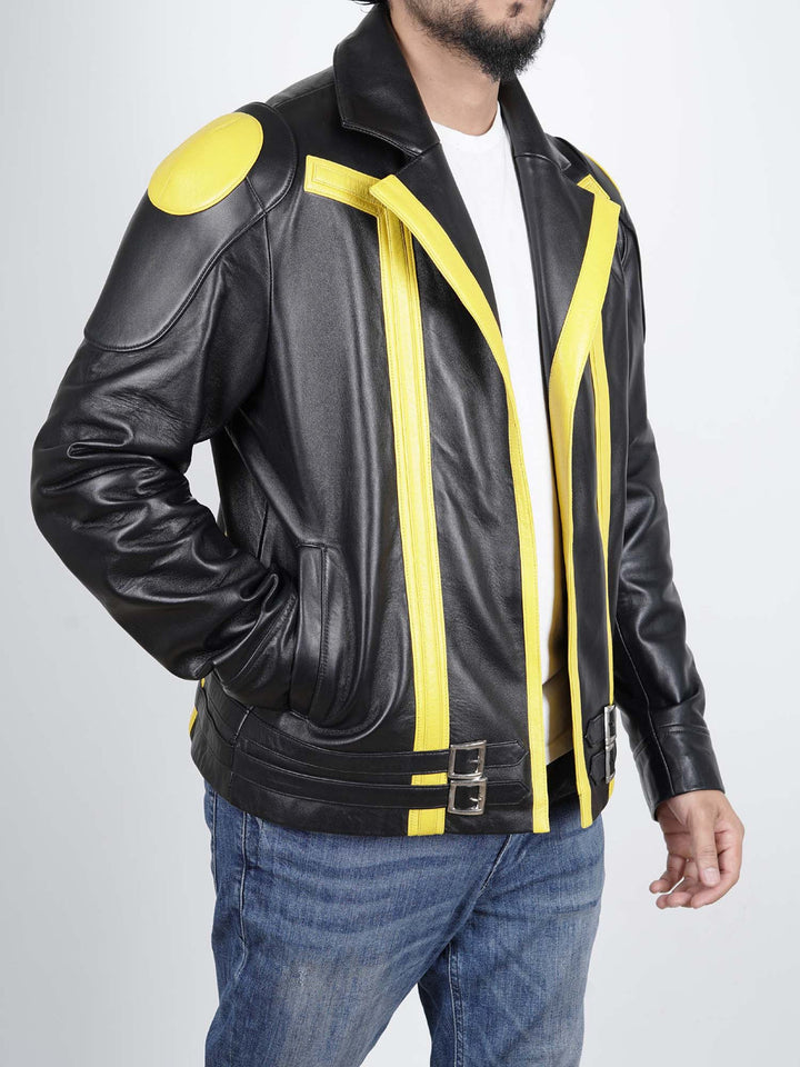 Men’s bright yellow Poke Spark jacket with bold design in France Style